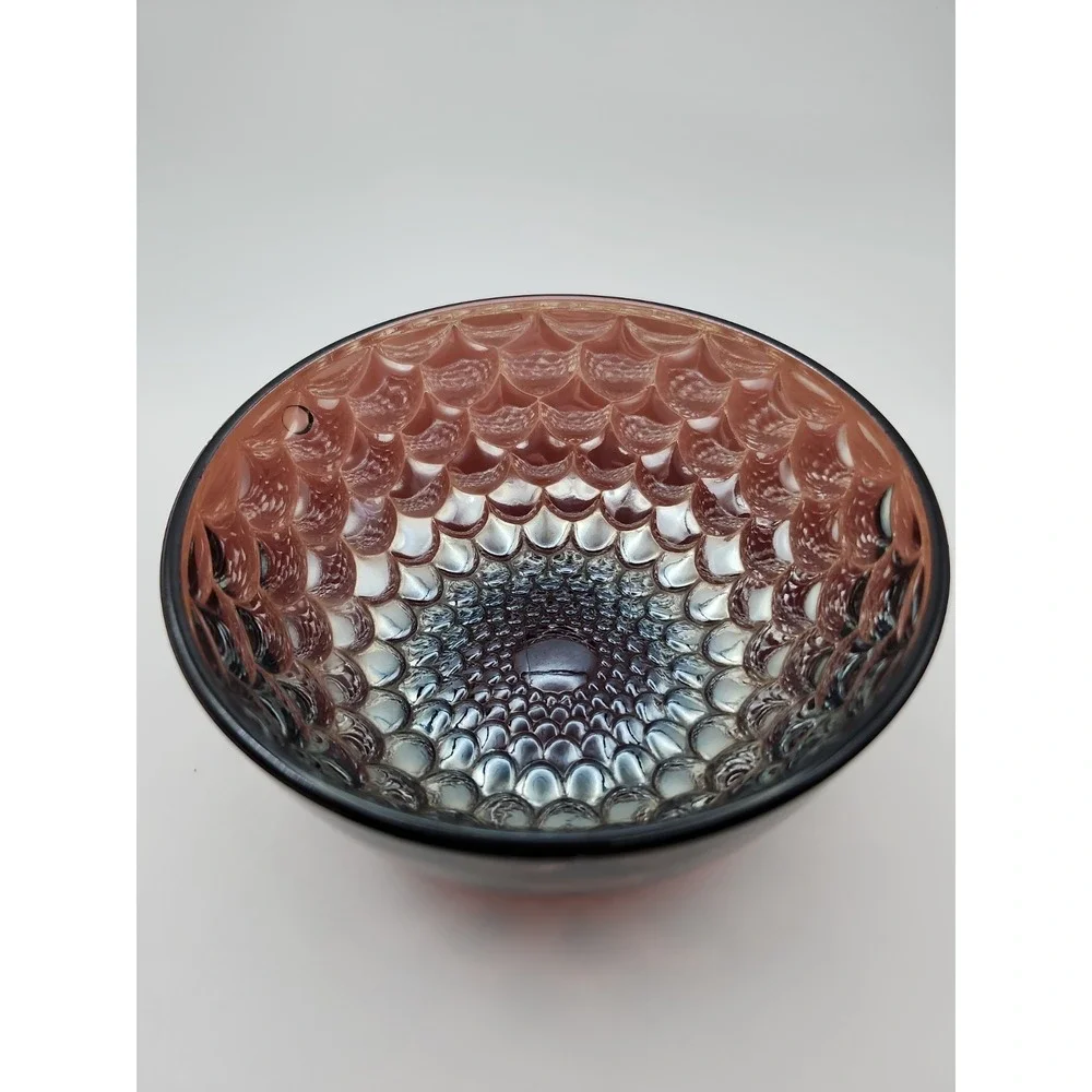 Antique Westmoreland Amethyst Carnival Glass Scales Pattern Bowl 1909 Iridescent